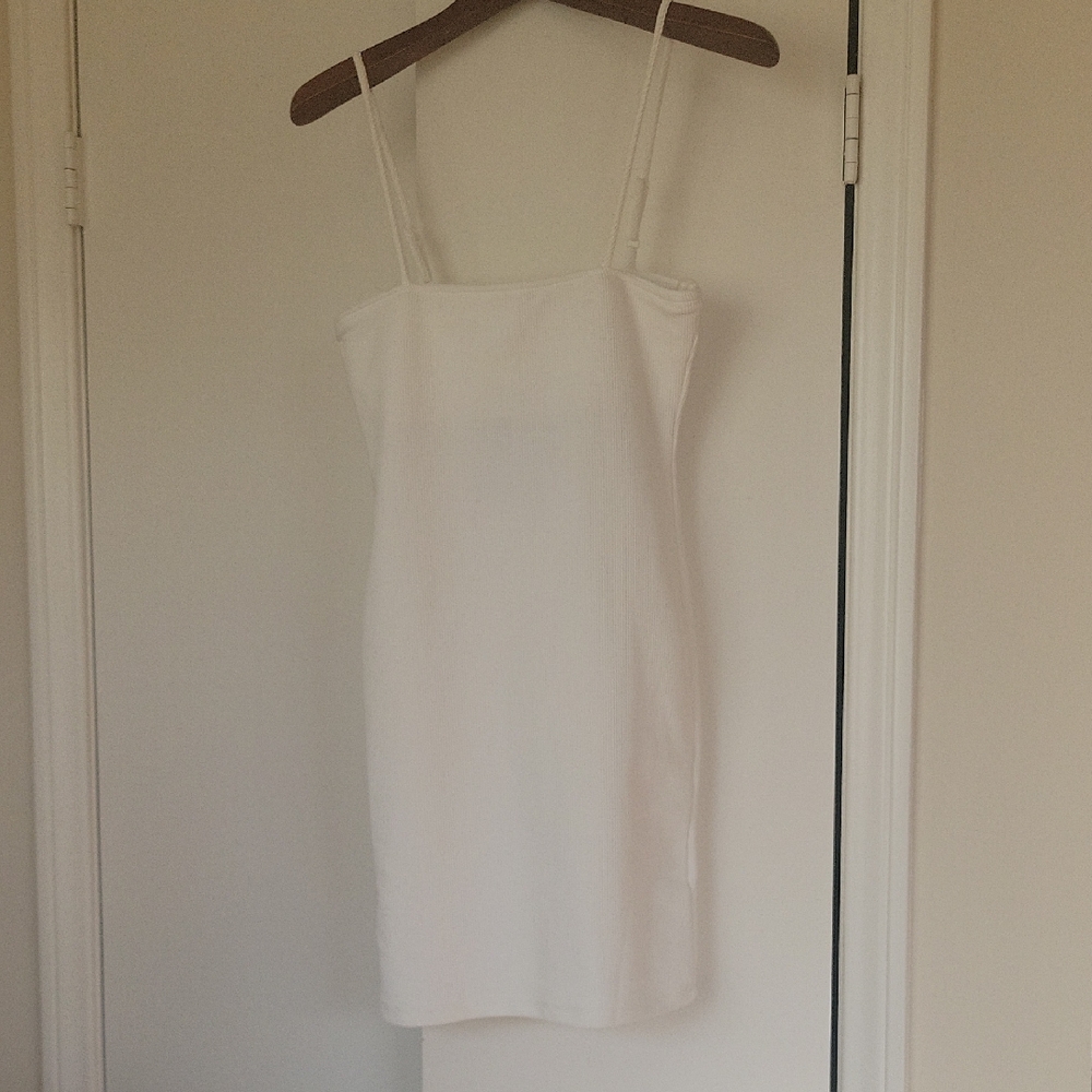Fashion Nova White Ribbed Dress